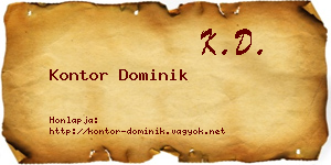 Kontor Dominik névjegykártya